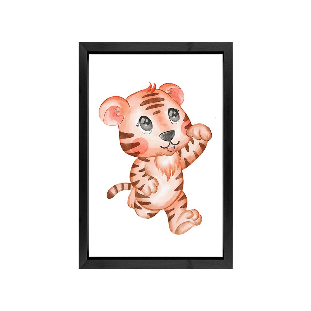Set of 3 Cute Tiger Kids Room Wall Art Frames