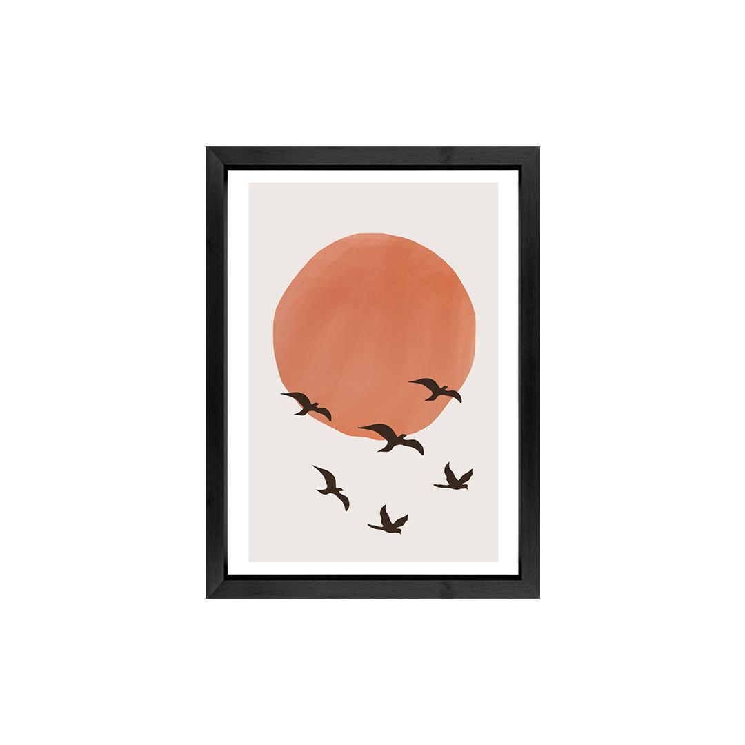 Set of 3 Terracotta Sun Abstract Panels