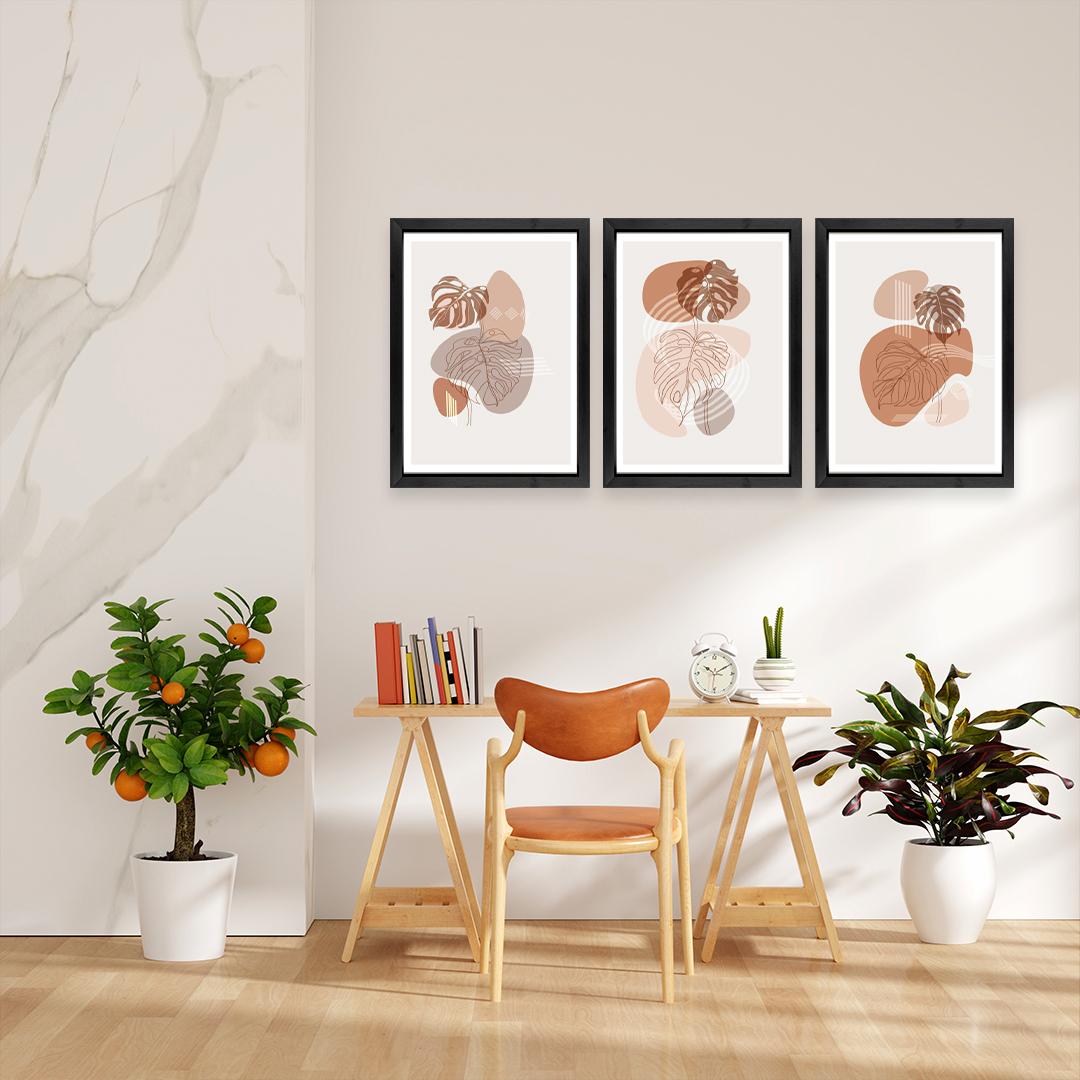 Set of 3 Minimalist Botanical Line Art Posters