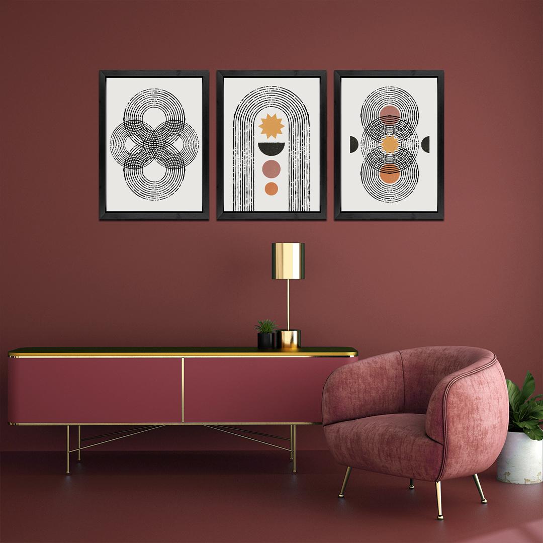 Abstract Boho Celestial Mandala Wall Art