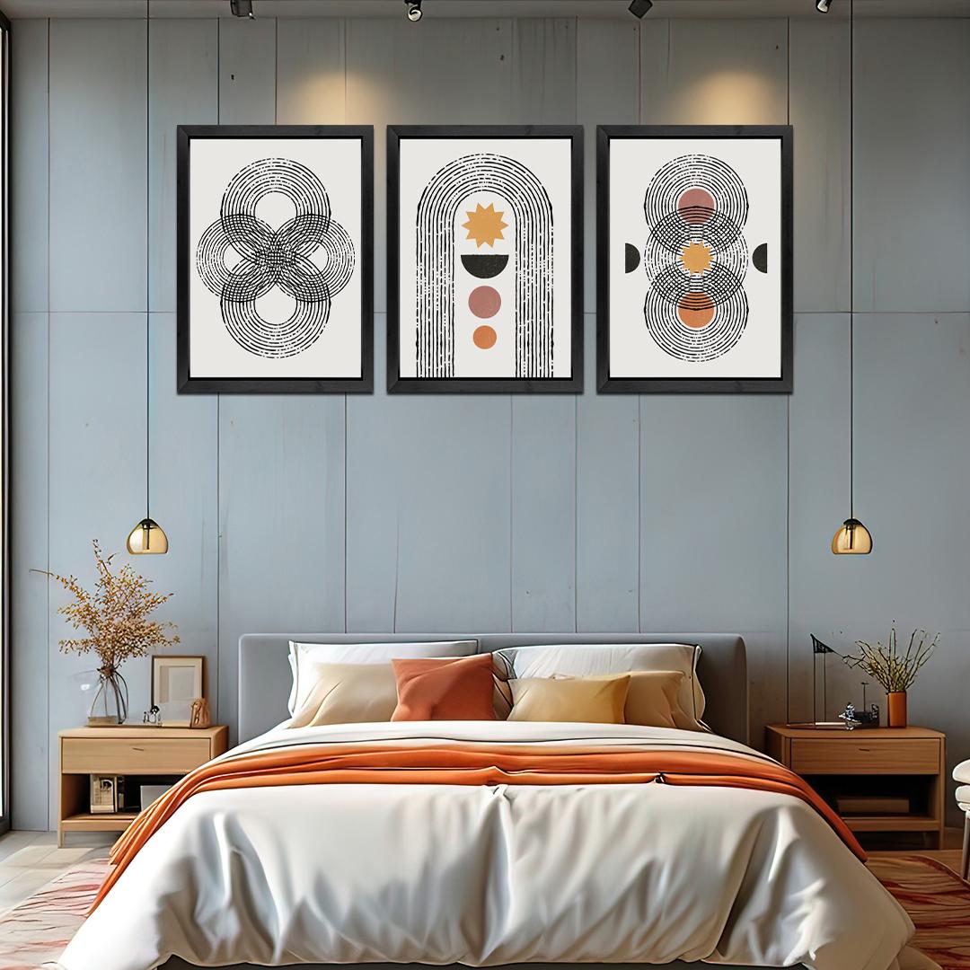 Abstract Boho Celestial Mandala Wall Art