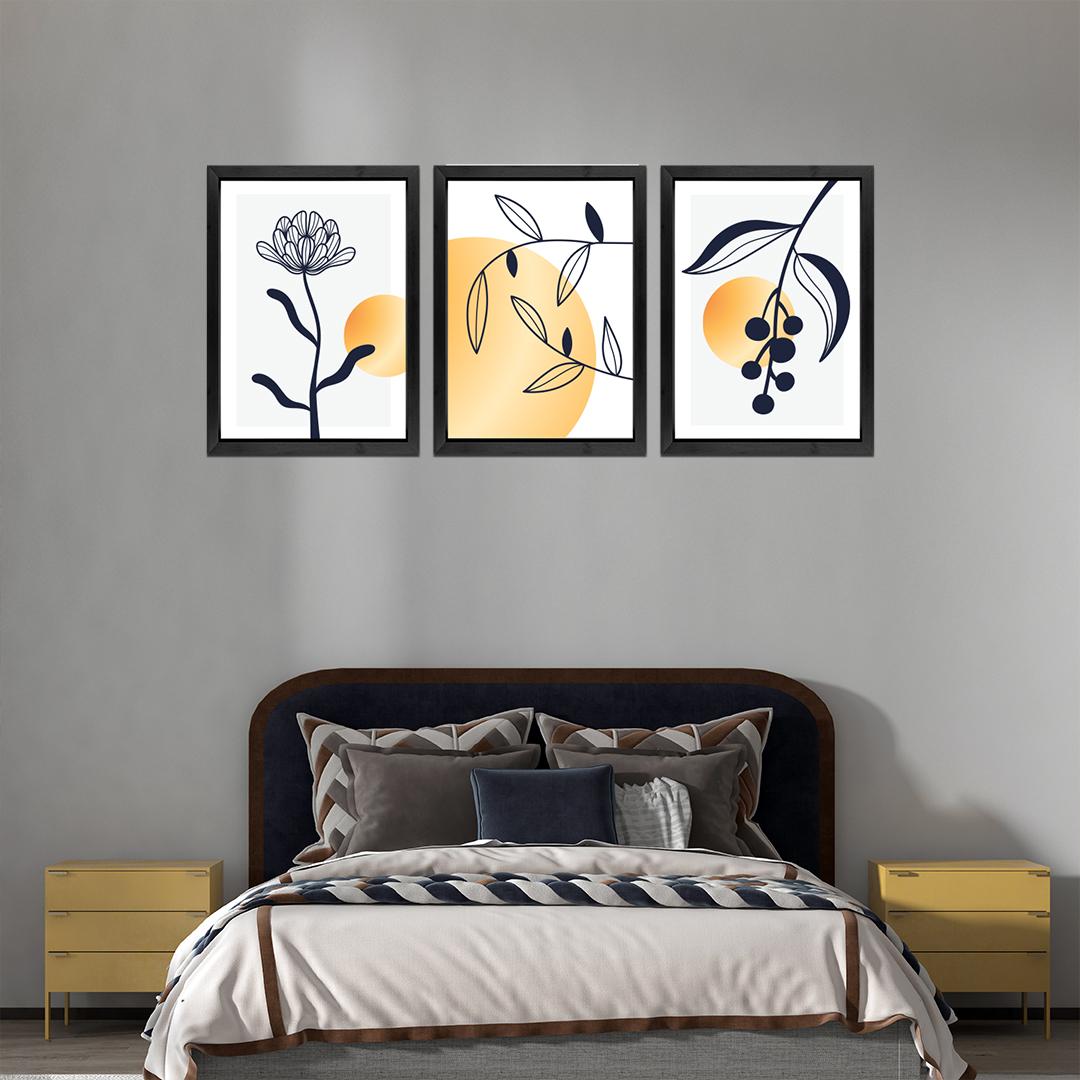 Boho Botanical Floral and Leaf Wall Art Set