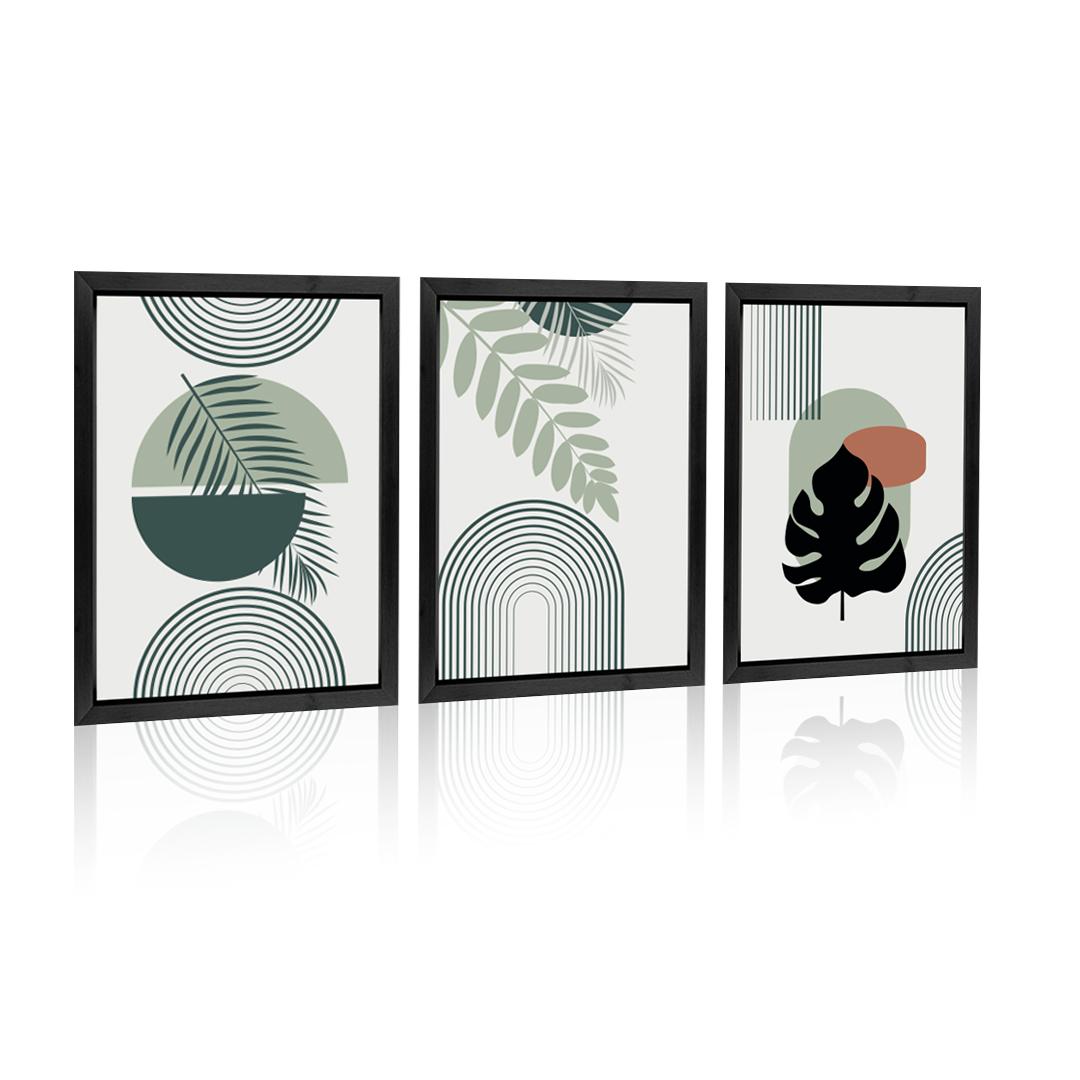 3PCS Green Minimalist Botanical Wall Art Frames