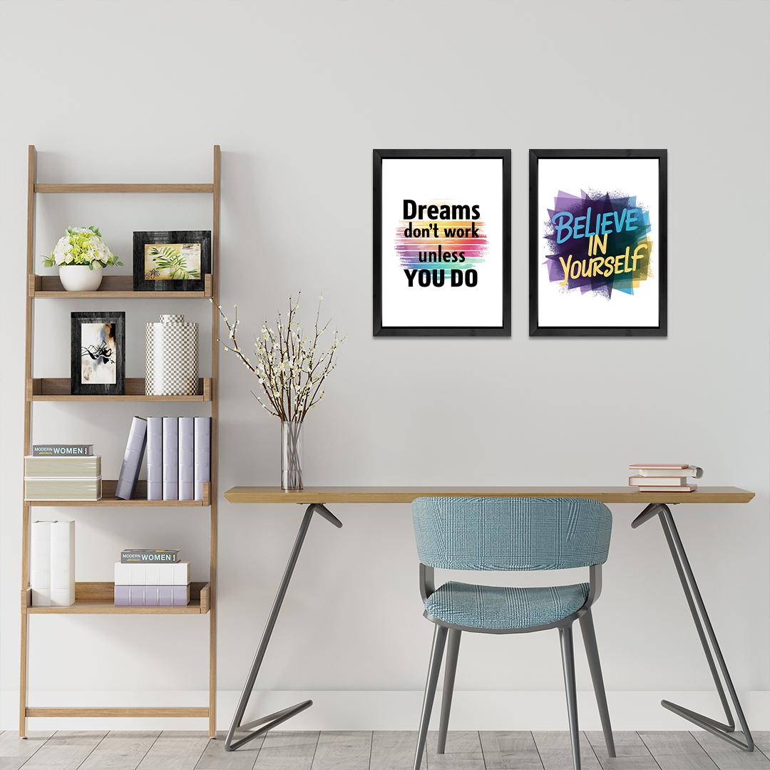 3D Motivational Quote Wall Art Set