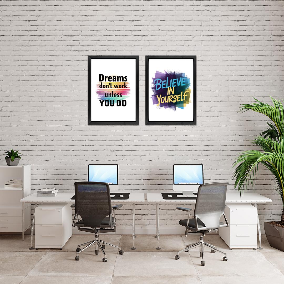3D Motivational Quote Wall Art Set