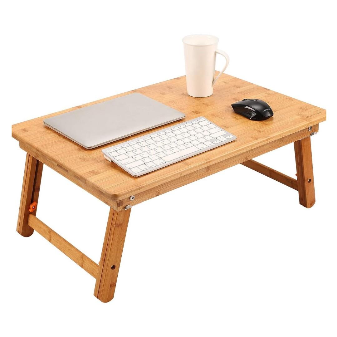Premium Wooden Laptop Tray Table – Adjustable Foldable Desk