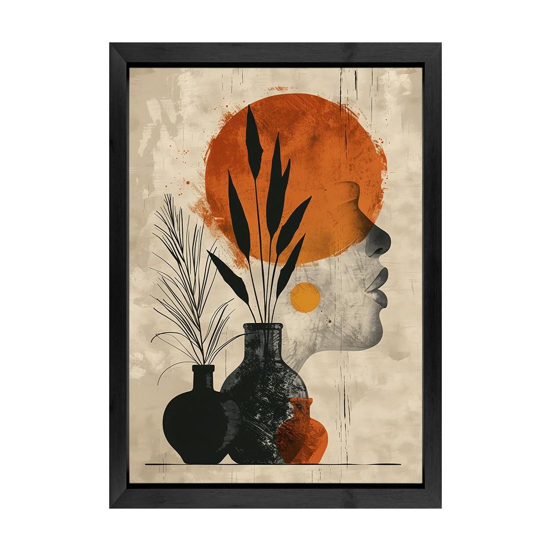 Modern Abstract Botanical Wooden Wall Art Frame – Set of 2