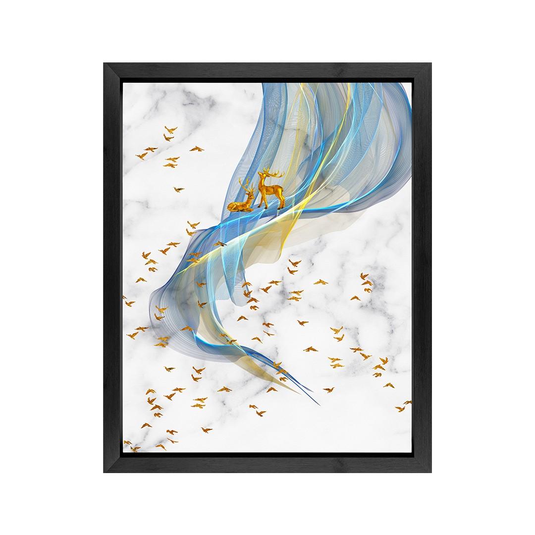 Modern Abstract Nature Wooden Wall Art Frame Set of 2