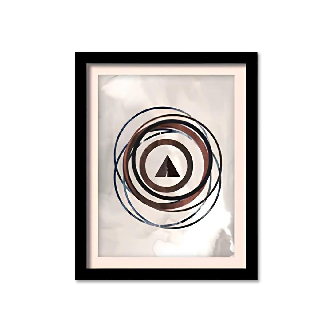 Modern Abstract Geometric Wooden Wall Art Frame Set of 4