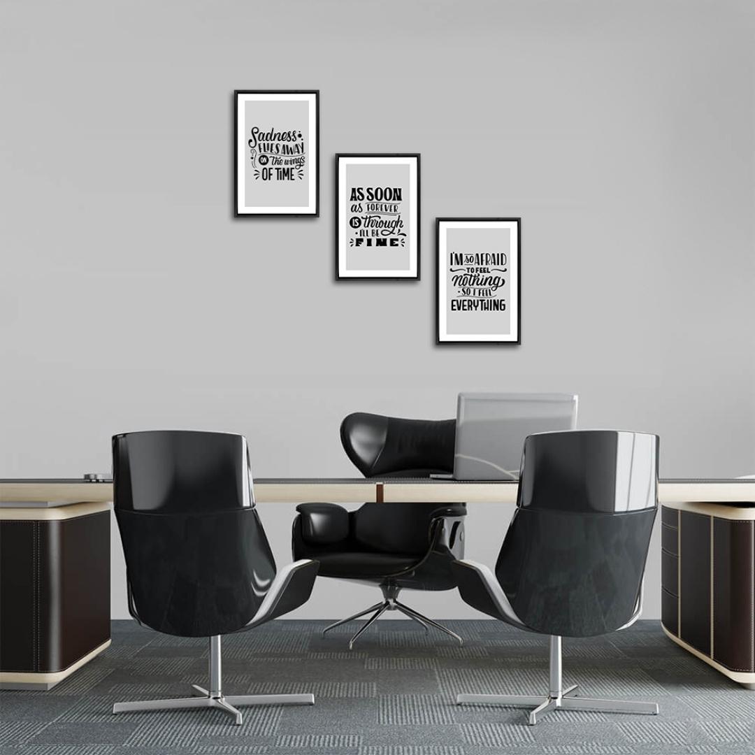 Motivational Quote Wooden Wall Art Frame Set of 3